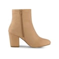 thumbnail image 3 of BLISSFUL STEP Women's Side Zipper Round Toe Block Heel Ankle Boots Khaki 10, 3 of 7