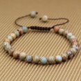 thumbnail image 2 of Natural Serpentine Gemstone 6mm Round Beads Adjustable Bracelet 7" Unisex, 2 of 3