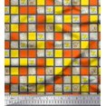 thumbnail image 1 of Soimoi Rayon Fabric Geometric Square,Text & Bear Face Kids Printed Fabric 1 Yard 56 Inch Wide, 1 of 3