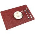 thumbnail image 4 of Sets de Table Assurés de Qualité, Vinyle Lavable Durable Croisé, Résistant à la Chaleur et Antidérapant, Protège les Tables, Décoration de Salle à Manger Élégante, Rouge Vin, 6 Pcs, 4 of 7