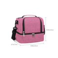 thumbnail image 3 of ZZkhGO Insulated Lunch Bag with Double Compartment, Waterproof Cooler Tote, Large Capacity Thermal Lunch Box for Work Picnic Travel, Hot Pink, 3 of 7