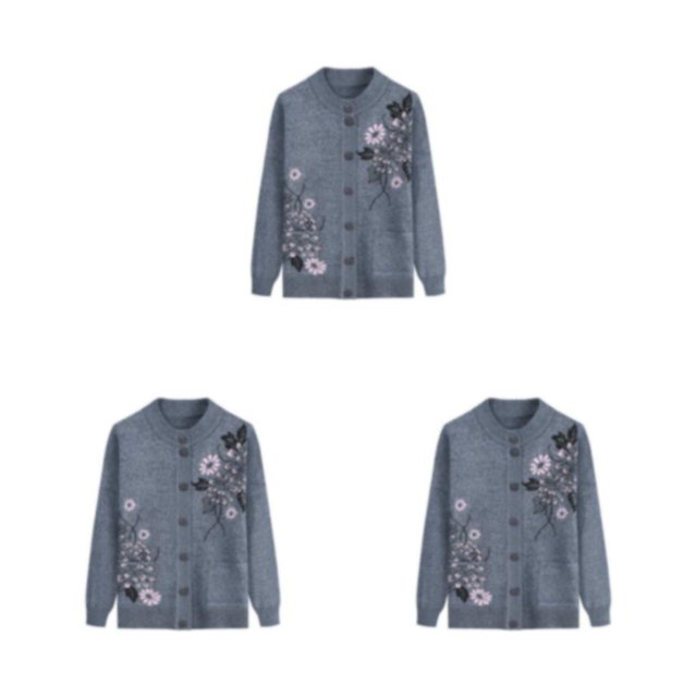 Youkk Middle-Aged And Elderly Sweater Exquisite Workmanship And Wide Application Warm Middle-aged Clothes grey 3Set