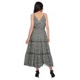 thumbnail image 4 of Moomaya Robe Longue Maxi pour Femmes en Coton Imprimé à Bretelles Spaghetti et Col en V, 4 of 6