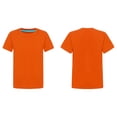 thumbnail image 1 of Ocealan Lot de 2 T-Shirts à Col Rond à Manches Courtes pour Garçons et Filles, Couleur Unie, Été, Décontracté, Coton, Hauts Tee 2-12 Ans Orange 7-8, 1 of 6