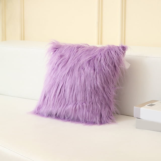 Cqxid Pillow Case Under $10 Style Modern Simple Net Red Imitation Beach Wool Solid Color Long Hair Pillow Case Cushion