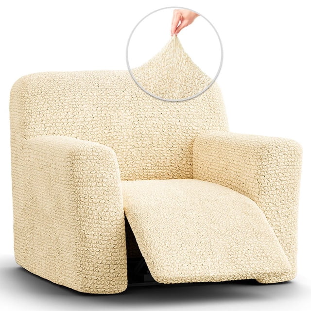 CHOK 2024 Housse pour Causeuse Inclinable - Gris Pâle Uni - Housse pour Fauteuil Inclinable 2 Places