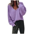 thumbnail image 1 of TIMIFIS Chandails pour Femmes Chandail à Enfiler Haut Col Rond Manches Longues Ample Duveteux Tricot Épais Chaud Chandail à Enfiler Hiver Automne Haut Manteau - Automne/hiver, 1 of 3