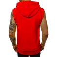 thumbnail image 2 of Innerwin Hoodies Sleeveless Men's T Shirt Summer Zip Up Regular Fit Hooded Tank Tops Red 2XL, 2 of 3