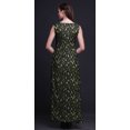 thumbnail image 4 of Bimba Leaves Printed Front Slit Sleeveless Summer Spring Long Women BeachDress-Small, 4 of 5