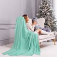 thumbnail image 3 of Unique Bargains Cotton Blanket Decorative Cable Knitted Throw Soft Knit Blankets, 3 of 10