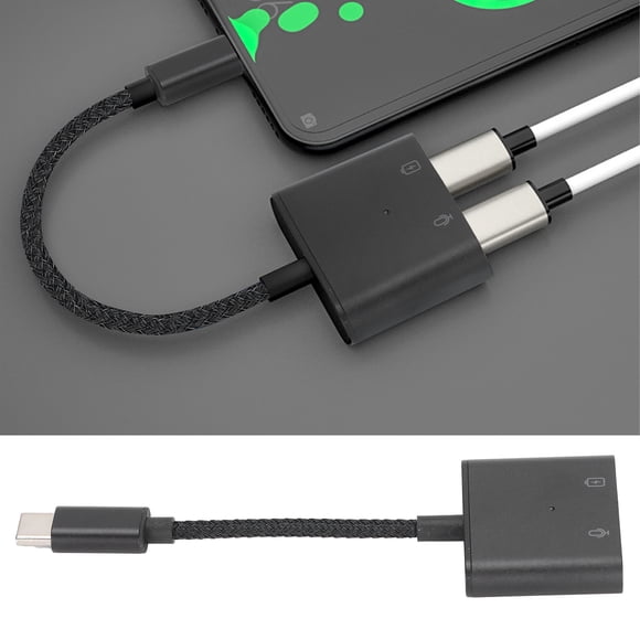 USB C AUX Adapter, Mini USB-C To 3.5mm Headphone Adapter Sturdy 2 in 1 Durable with USB C PD 60W Fast Charging for Mobile Phone for Laptops Black,Blue