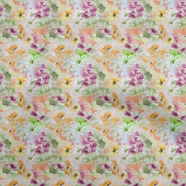 oneOone Polyester Spandex Orange Fabric Abstract Floral Craft Projects Decor Fabric Printed By The Yard 56 Inch Wide