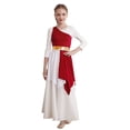 thumbnail image 1 of Jhaoyu Robe de Danse Asymétrique pour Filles Enfants, Robe de Danse Lyrique, Bloc de Couleur, Robe de Culte Liturgique Bourgogne 8, 1 of 7