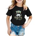 thumbnail image 1 of WEAIXIMIUNG T-Shirts à Col Montant pour Fille Enfant Filles Mignon Imprimé Graphique Col Rond Manches Courtes Tee Été Décontracté T-Shirt, 1 of 4