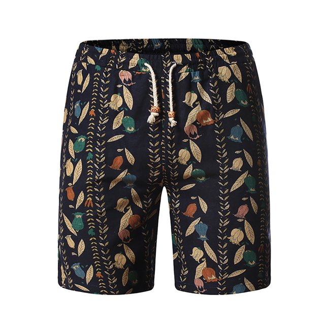 CEHVOM Shorts d'Été de Plage en Coton et Lin pour Hommes