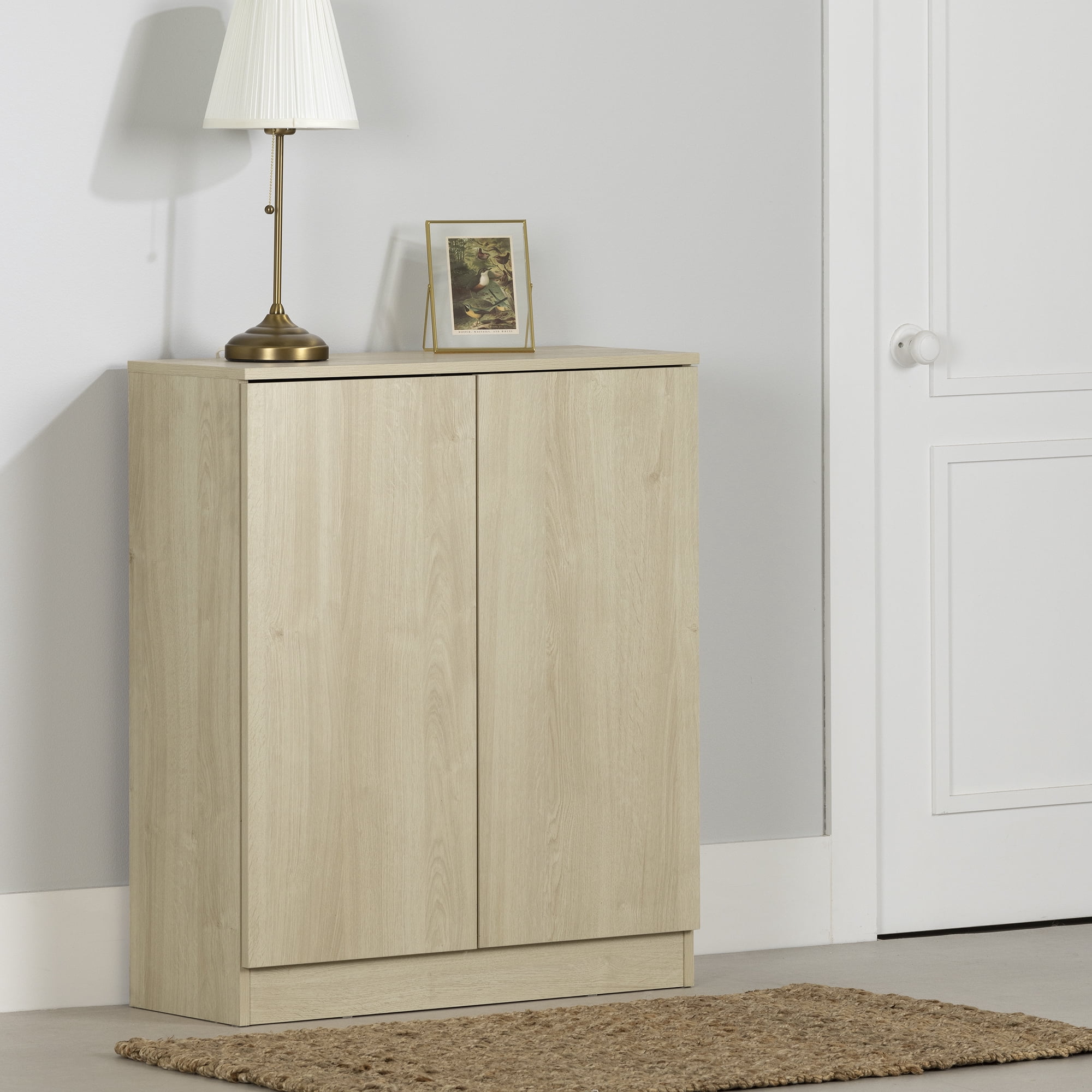 Armoire de rangement 2 portes, fini Chêne blanchi, collection Essence de Meubles South Shore