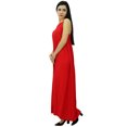 thumbnail image 4 of Bimba Robe Maxi Unie à Bretelles Spaghetti pour Femme pour l'Été, Tenue de Plage, Robe d'Été, 4 of 9