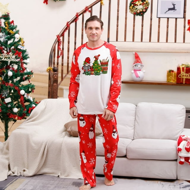 CNKOO Pyjamas de Noël Assortis pour Hommes Ensembles de Pyjamas de Vacances pour la Famille