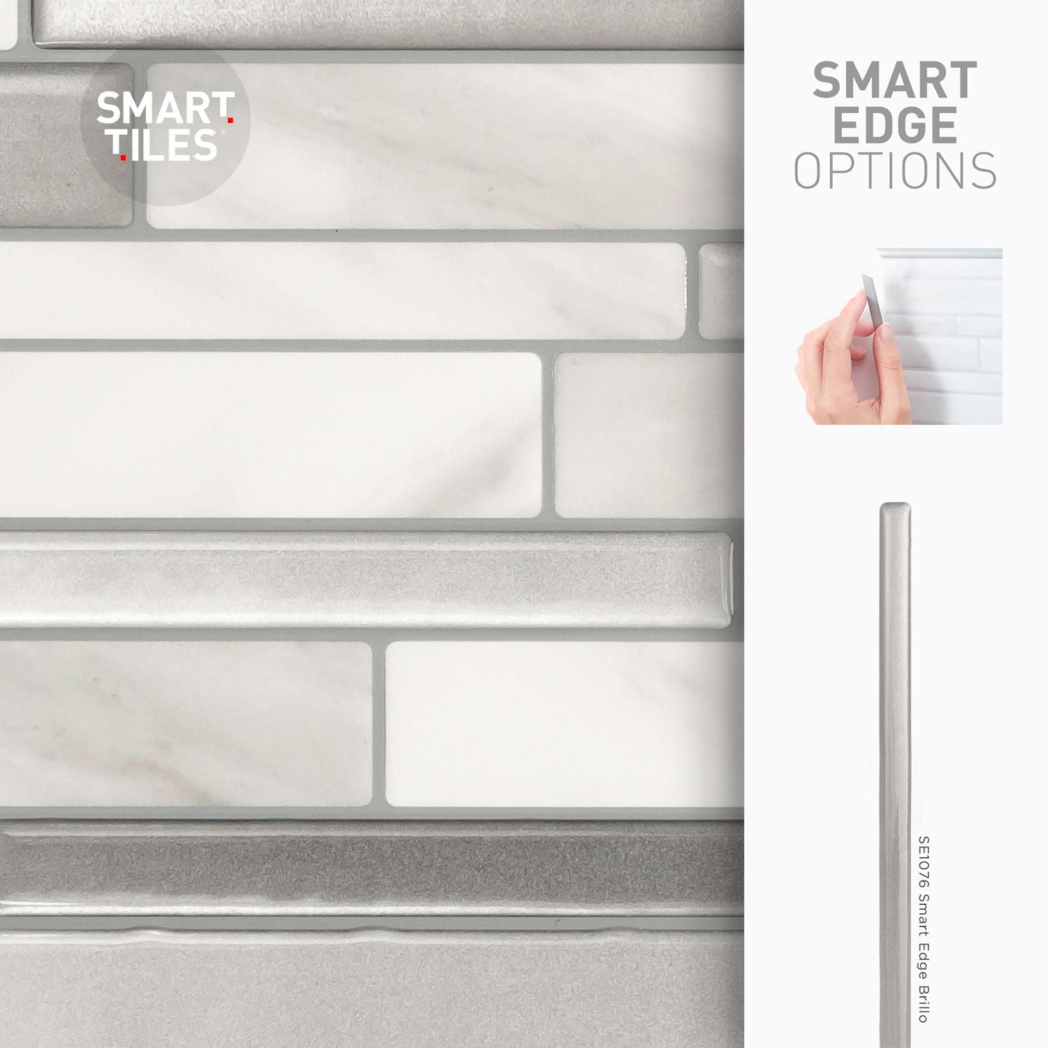 SMART TILES PEEL & STICK BACKSPLASH - MILANO CARRERA - 4 Pieces 11.55 x 9.64