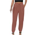 thumbnail image 1 of LLYwey Sweat Pants For Womens Woman Color Cotton and Linen Drawstring Elastic Waist Long Straight Pants Female Cargo Pants Long Pant Style H1210 Pinks L, 1 of 1