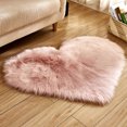 thumbnail image 1 of Heart Shaped Shaggy Faux Fur Fluffy Rug Hairy Carpet Floor Mat Home Bedroom, 1 of 6