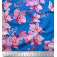 thumbnail image 1 of Soimoi Rayon Fabric Bird & Orchids Flower Print Fabric by the Yard 42 Inch Wide, 1 of 3