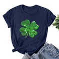 thumbnail image 2 of Besolor T-Shirts de la Saint-Patrick pour Femmes, Col Rond, Manches Courtes, T-Shirts Basiques, T-Shirts Graphiques Trèfle, Hauts de Festival, 2 of 3
