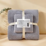 Cagogo Fleece Towel Set, Ultra Soft Microfiber Bath Towel and Hand Towel, Quick Dry Absorbent Towels for Bathroom Gym Spa, Luxury Bath Towels for Home Hotel Guest Use