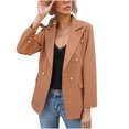 thumbnail image 1 of Pompotops Blazer à Manches Longues pour Femmes, Couleur Unie, Mode, Col à Revers, Petit, Liquidation, 1 of 6