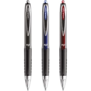 Uniball Signo UMN-207 Stylos de Roller rétractables, point moyen 0.7mm, Couleurs d'encre assorties, paquet de 3