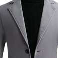 thumbnail image 5 of EGNMCR Jackets for Men Fall/winter New Style Plus Cotton Solid Color Woolen Lapel Men's Overcoat Jacket, 5 of 5