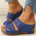 thumbnail image 2 of jovati Summer New Style Thick-soled Slope With Embroidered Hollow With Roman Slippers, 2 of 9