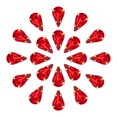 thumbnail image 1 of Unique Bargains 20Pack Teardrop Sew on Rhinestone - 8x5mm Glass Teardrop Crystal Rhinestones in Gold Prong Setting (Bright Red), 1 of 7