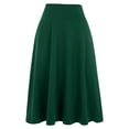 thumbnail image 4 of Mrat Jupe en Jean pour Femmes Femmes Fille Extensible Jupe Maxi Haute pour Femmes Taille Plissée Mi-Longue Ajustée Version Robe Moulante Jupe Évasée en Tricot Vert TG, 4 of 4