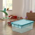 thumbnail image 1 of Toy Storage Containers with Lids,Brick Shaped Kids Toy Organizer Box, Plastic Clear Stackable Toy Bin Chest for Building Block Dolls,Toys Storage Organizer Bins, Building Blocks Storage, 1 of 4