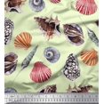 thumbnail image 1 of Soimoi Cotton Voile Fabric Colorful Shells Ocean Printed Fabric 1 Yard 42 Inch Wide, 1 of 3