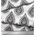 thumbnail image 2 of Soimoi Gray Silk Fabric Floral Block Print Sewing Fabric Yard 42 Inch Wide, 2 of 5