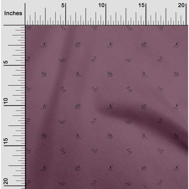 oneOone Silk Tabby Fabric Cartoon Dog Print Fabric by The Yard 42 Inch Wide