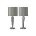 thumbnail image 4 of Monarch Specialties Lighting, Set Of 2, 24"h, Table Lamp, Usb Port Included, Nickel Metal, Grey Shade, Contemporary, 4 of 6