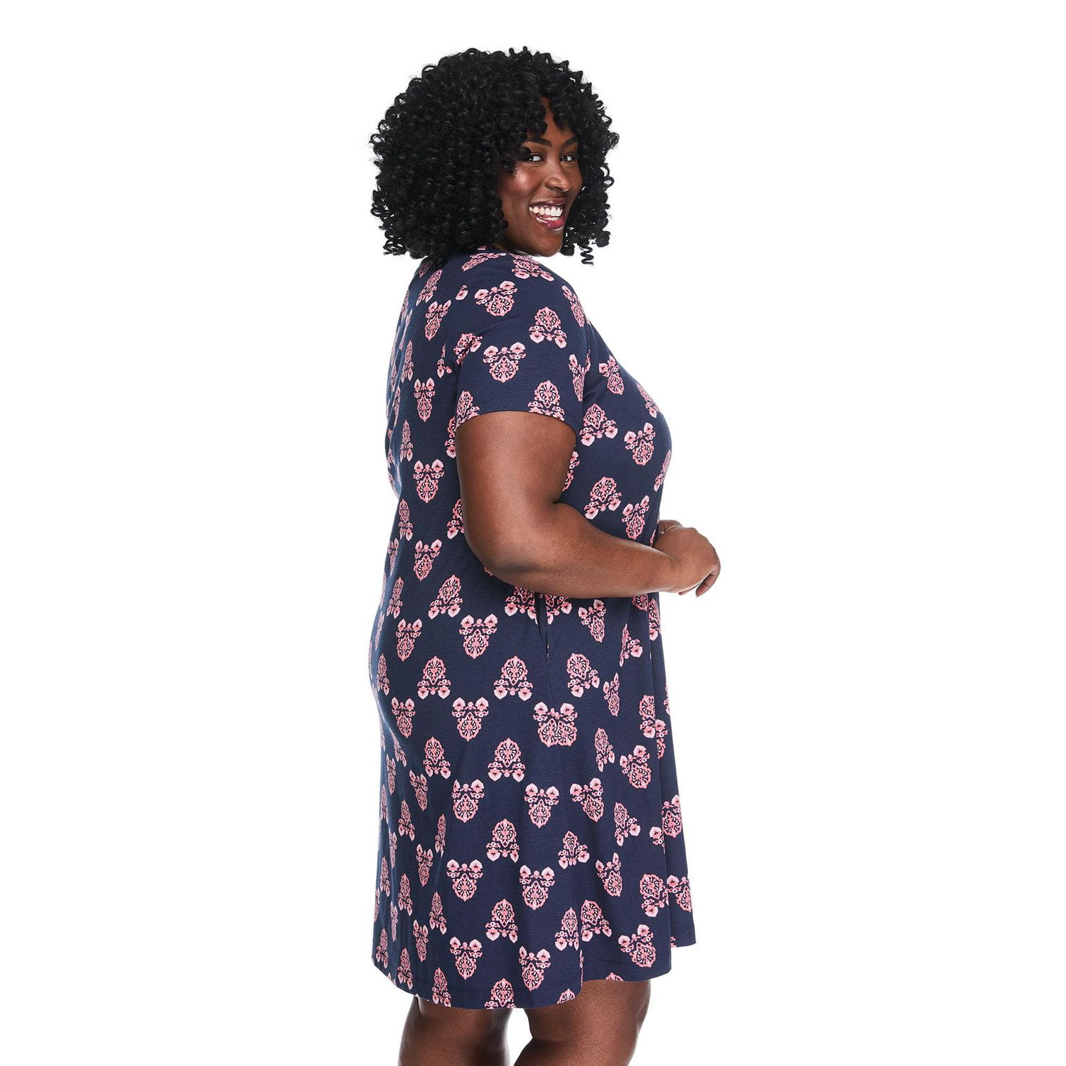 Lane Bryant Women's Plus Crew-Neck T-Shirt Dress