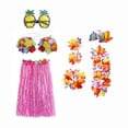 thumbnail image 2 of Tropical hawaiian Skirt Costume Set Glasses Accessory Adjustable Stretchy Womens 60cm, 2 of 8