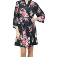thumbnail image 2 of Bimba Robe de Demoiselle d'Honneur Violette à Manches 3/ à Imprimé Floral pour Femme, Couvre-Maillot Wrap-6, 2 of 9