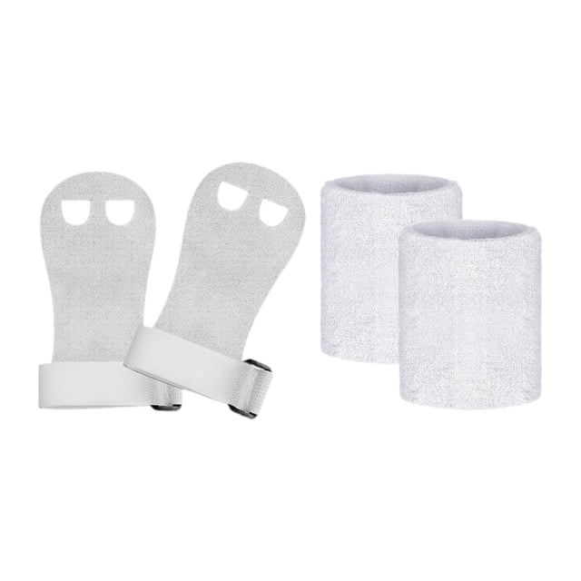 S SERENABLE Kids Gymnastic Hand Grips Gloves Wrist Support Gymnastic Bar Palm Protection White S