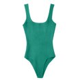 thumbnail image 4 of LSLJS Women's Threaded Low Neck Sleeveless Tank Top Skinny Bodysuit, 4 of 4