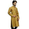 thumbnail image 4 of Atasi Kurta Dupion Doré à Col Officier pour Homme, Manches Longues, Chemise Ethnique - Grand, 4 of 7