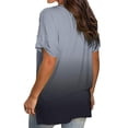 thumbnail image 4 of Jienlioq Hauts pour Femmes Liquidation Mode Féminine Décontractée Dégradé Col en V Manches Courtes T-Shirt Ample Hauts Sélections Éclair, 4 of 7