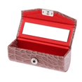 thumbnail image 4 of lionlar Rouge à Lèvres en Cuir PU avec Miroir Sacs de Maquillage Gloss - Rouge - Marron, 4 of 7