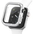thumbnail image 4 of For Apple Watch Case 40mm Series 6/5/4/SE with Tempered Glass Screen Protector, Double Bling Case Crystal Diamonds Rhinestone Bumper Overall Hard PC Slim Protective Cover For iWatch 40mm, 4 of 6