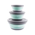 thumbnail image 1 of 3Pcs Folding Camping Bowl Set Portable Silicone Kitchen Containers for Travel Outdoor Camping, 1 of 9