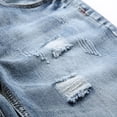 thumbnail image 4 of Pisexur Half Shorts Jeans Men's Ripped Trunks Stretchy Washed Jeans Trunks Cut-Off Classic Fit Biker Jeans Trunks, 4 of 6
